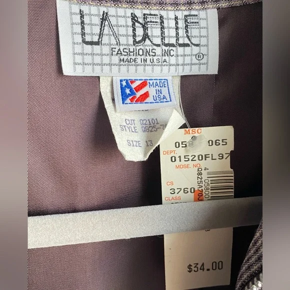 VTG LA Belle Plaid 2 Piece Set, Mauve Purple, Pant size 11, Top Size 13. - Picture 7 of 10